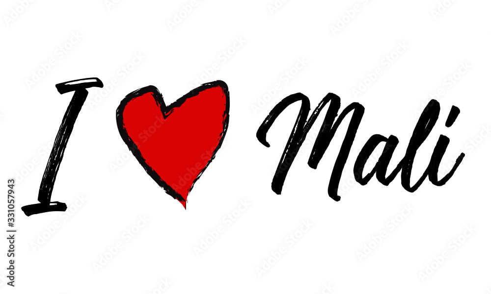 I Love Mali Creative Cursive Text Typography Template. I Love Mali Creative Cursive Text Typography Template.
