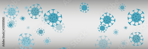 Banner, background concept about coronavirus outbreak in 2020. World Coronavirus Cell China Influenza Respiratory