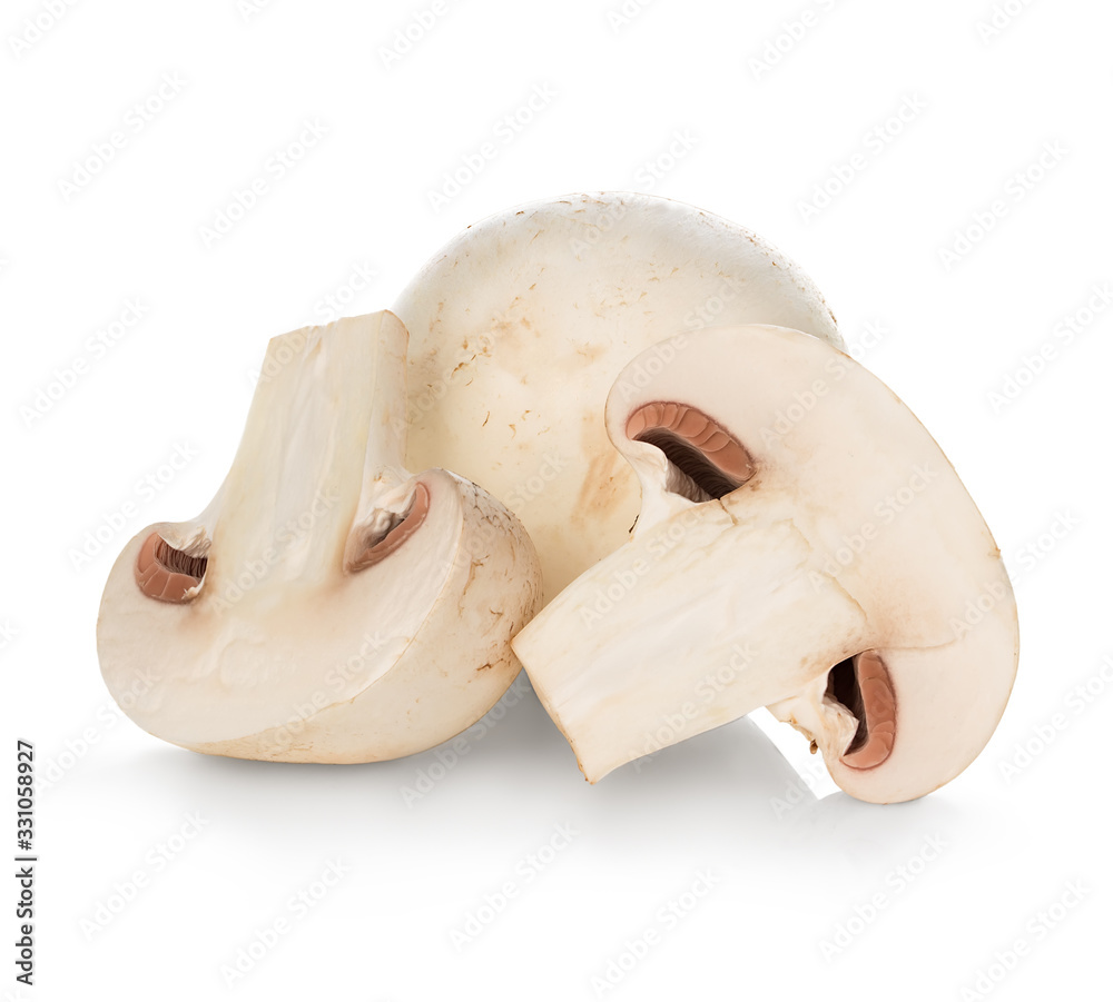 Mushroom champignon isolated on white background Mushroom champignon isolated on white background