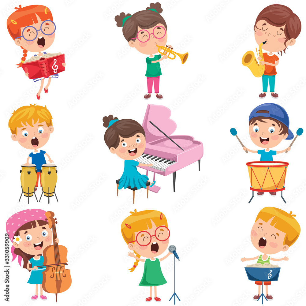 Little Children Playing Various Instruments Little Children Playing Various Instruments
