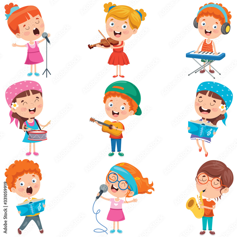 Little Children Playing Various Instruments Little Children Playing Various Instruments