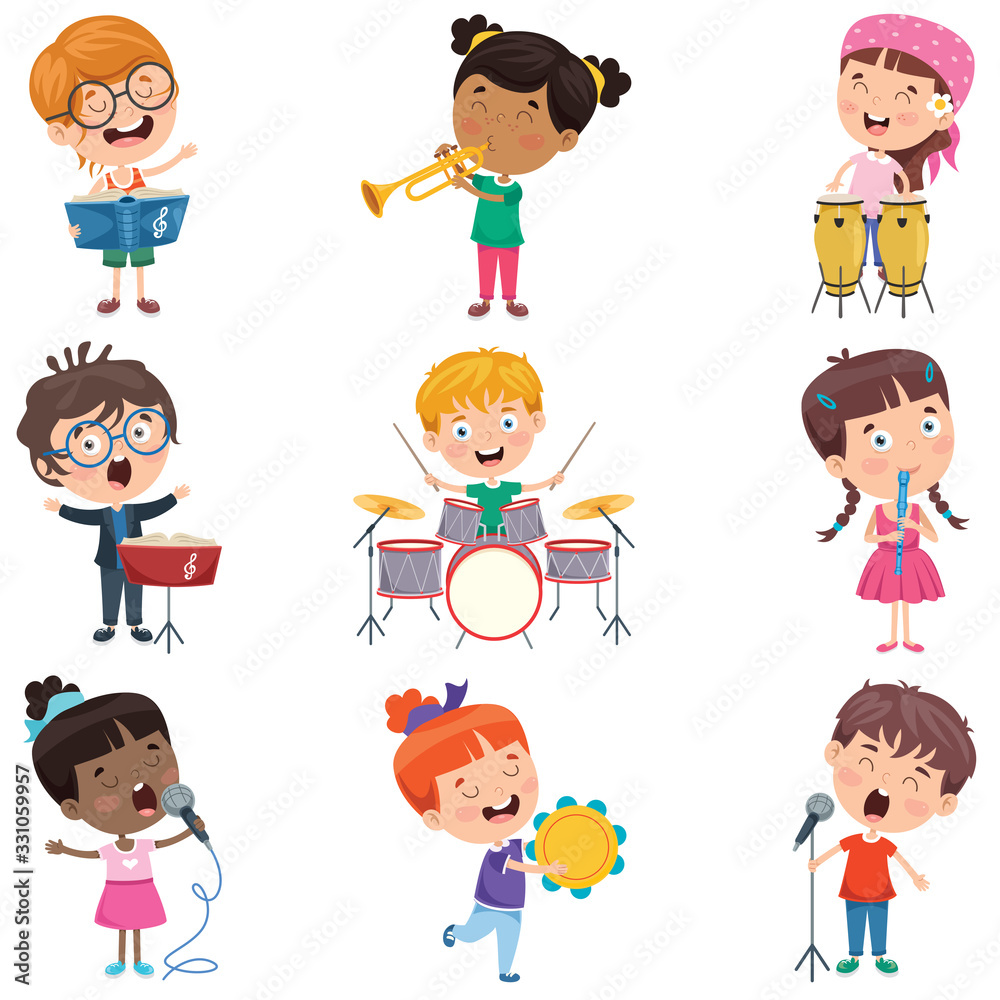 Little Children Playing Various Instruments Little Children Playing Various Instruments