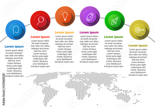 Multipurpose Vector Infographic Template with six elements