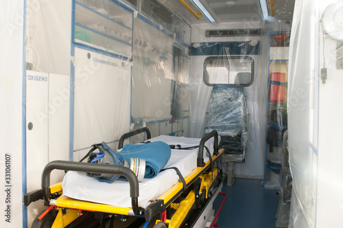 ambulance for virus or nuclear alarm