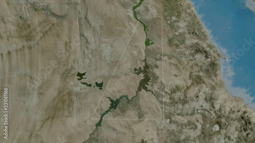 Aswan, Egypt - outlined. Satellite