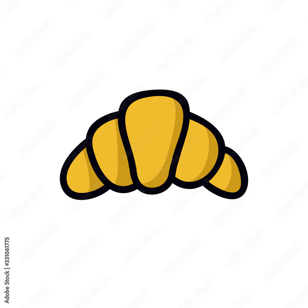croissant doodle icon, vector illustration croissant doodle icon, vector illustration