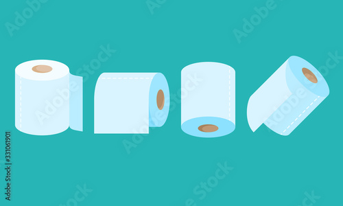 Toilet paper roll. Vector illustration. Set of toilet paper rolls. Flat  illustration. Collection of toilet paper rolls Stock Vector | Adobe Stock
