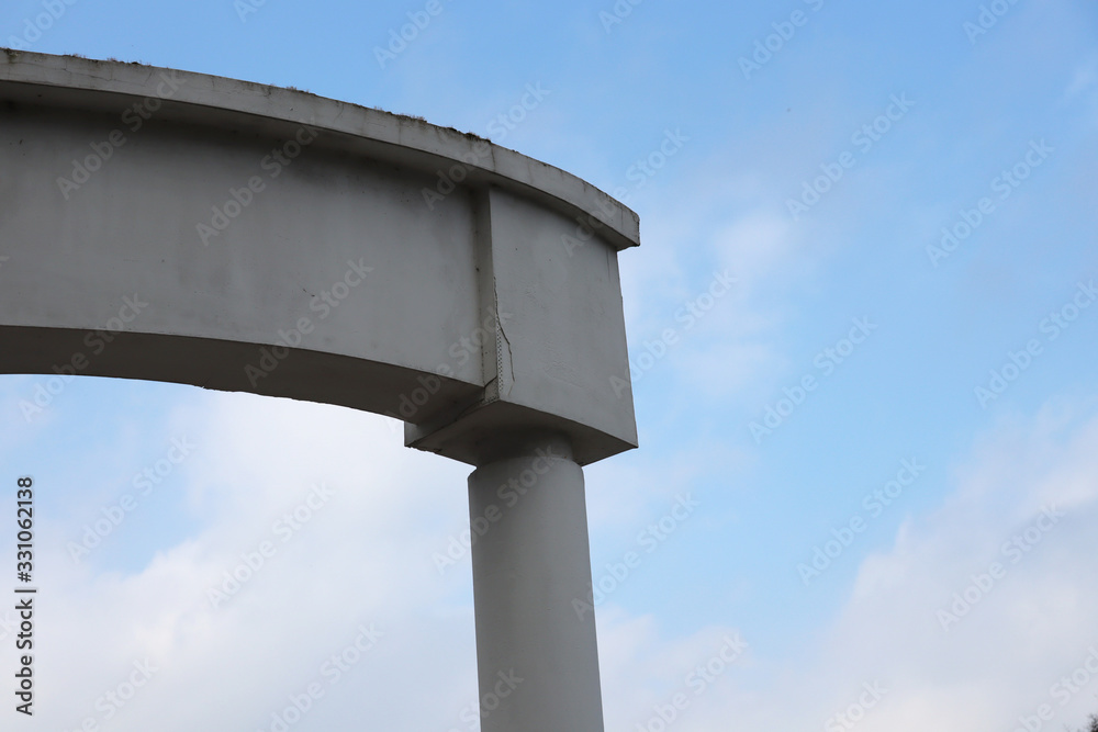 Part of the Byzantine column against the sky. Roman column