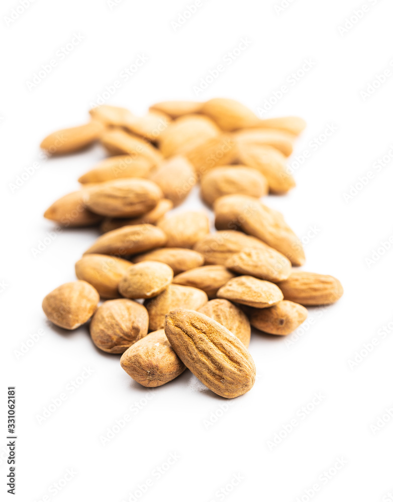 Dried almonds nuts. Dried almonds nuts.