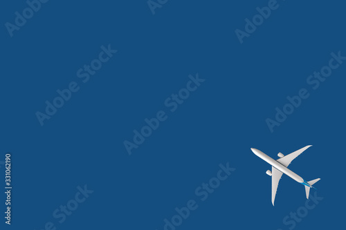 Model plane, airplane on pastel color background.Flat lay design