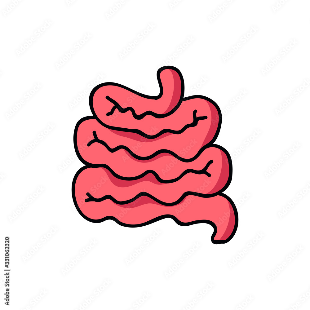 intestines doodle icon, vector illustration intestines doodle icon, vector illustration