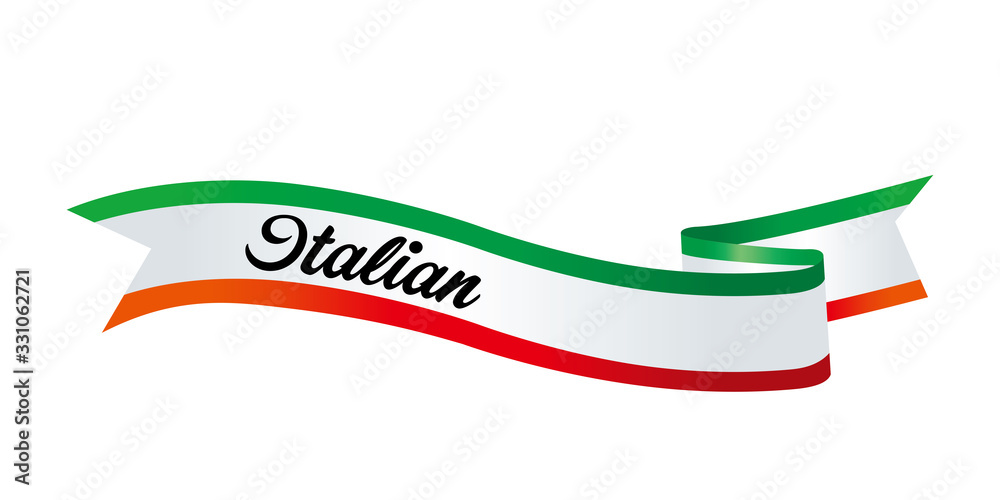 ウェーブした国旗をイメージしたリボンのイラスト イタリアの国旗 ベクターデータ Stock Vector Adobe Stock
