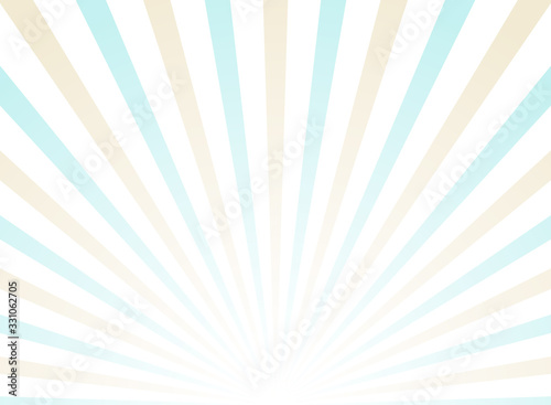 Sunlight rays background. powder blue and beige color burst background.