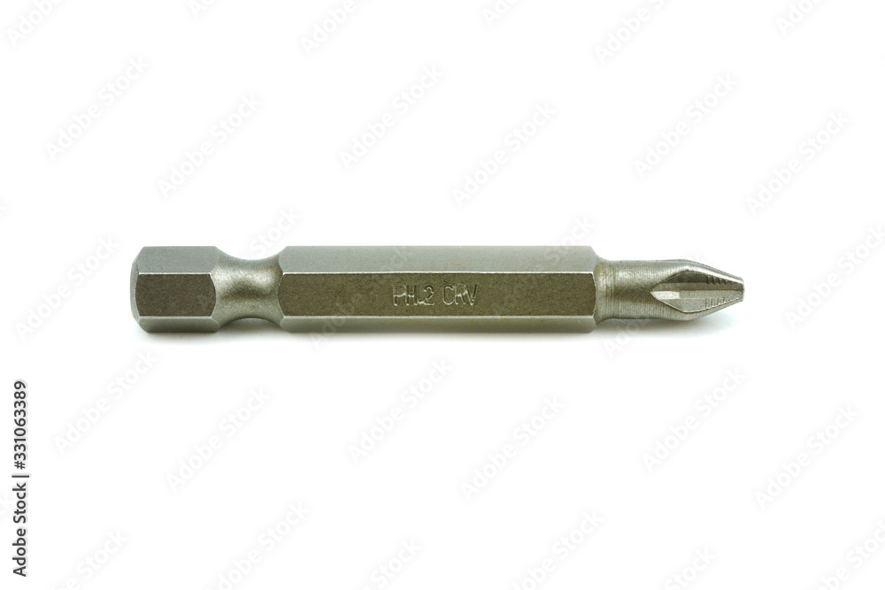 Bit screwdriver head isolated on white Bit screwdriver head isolated on white