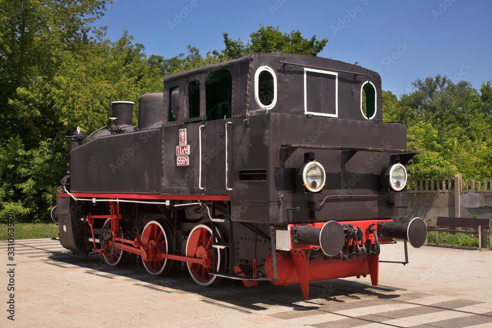 Historical steam locomotive at Torun Glowny railway station in Torun. Poland Historical steam locomotive at Torun Glowny railway station in Torun. Poland