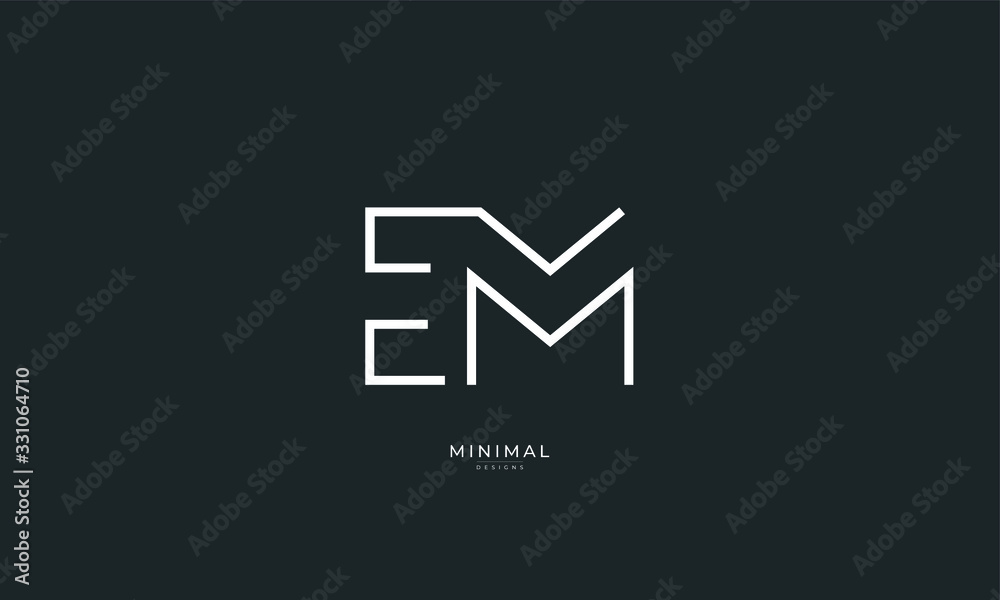 Alphabet letter icon logo EM Alphabet letter icon logo EM
