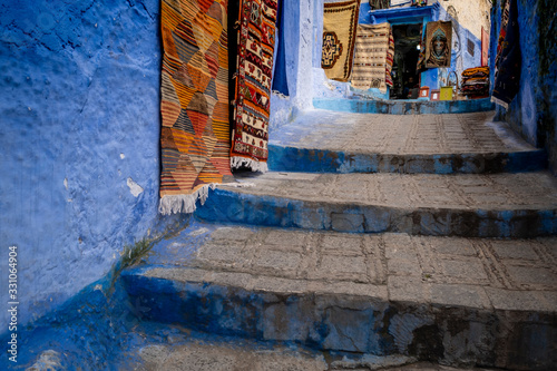 Rugs and Steps, Chefchaouen, Morocco © Betty Sederquist