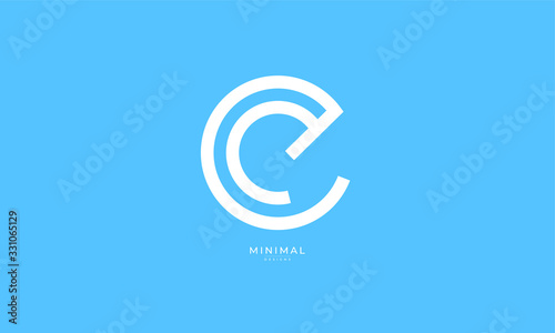 Alphabet letter icon logo EC or CE