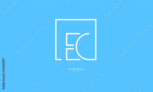 Alphabet letter icon logo EC