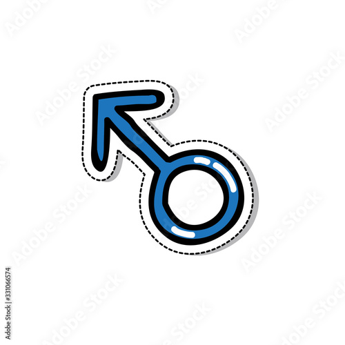 mars symbol doodle icon, vector illustration
