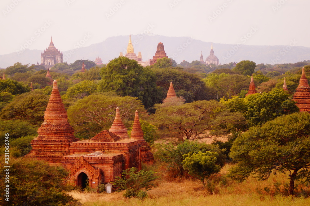 temples in bagan at sunrise myanmar temples in bagan at sunrise myanmar