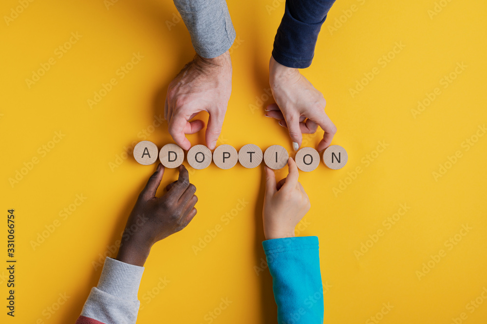 Conceptual image of adoption - obrazy, fototapety, plakaty 