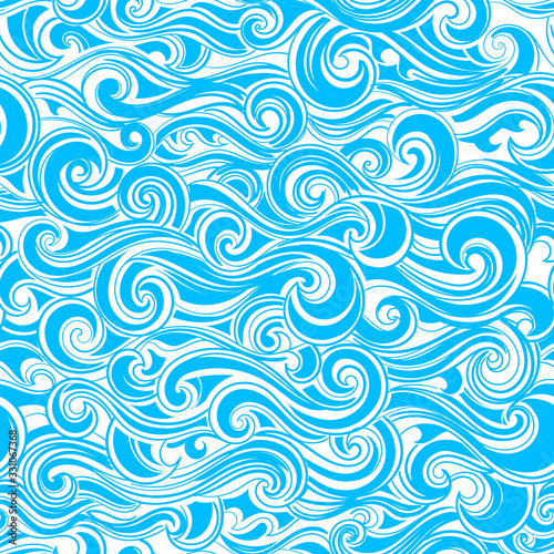 Ethnic ocean wave seamless pattern print could be used for textile