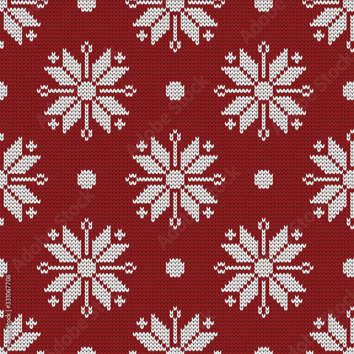 Winter knitted ornament norwegian stars