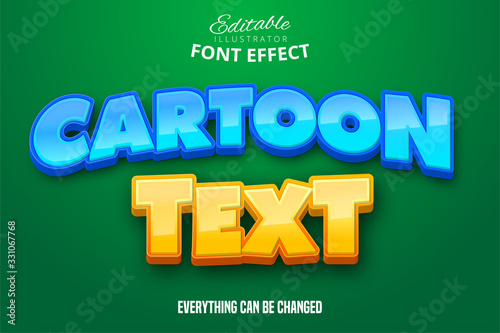 Fototapeta Naklejka Na Ścianę i Meble -  Cartoon text, 3d editable font effect