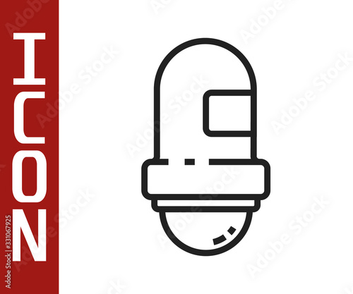 Black line Antiperspirant deodorant roll icon isolated on white background. Cosmetic for body hygiene. Vector Illustration