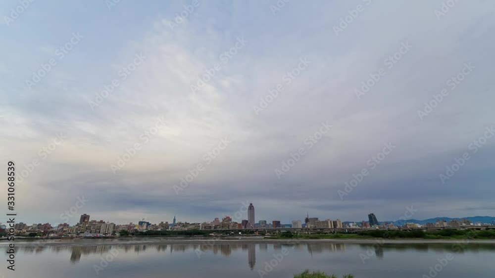 Twilight to night time lapse of the Taipei city skyline Twilight to night time lapse of the Taipei city skyline