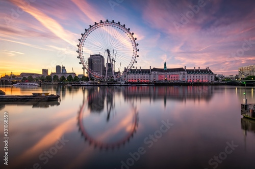 London cityscape with London Eye photo