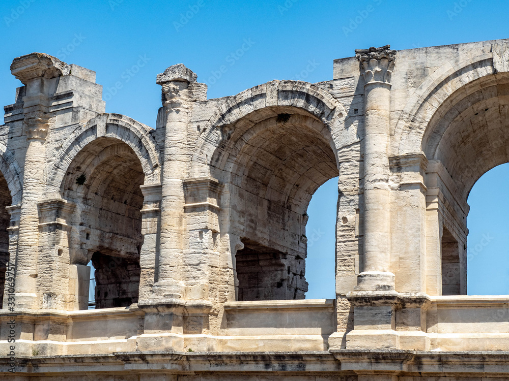 Arles Amphitheatre, an ancient Roman arena and UNESCO World Heritage Site.