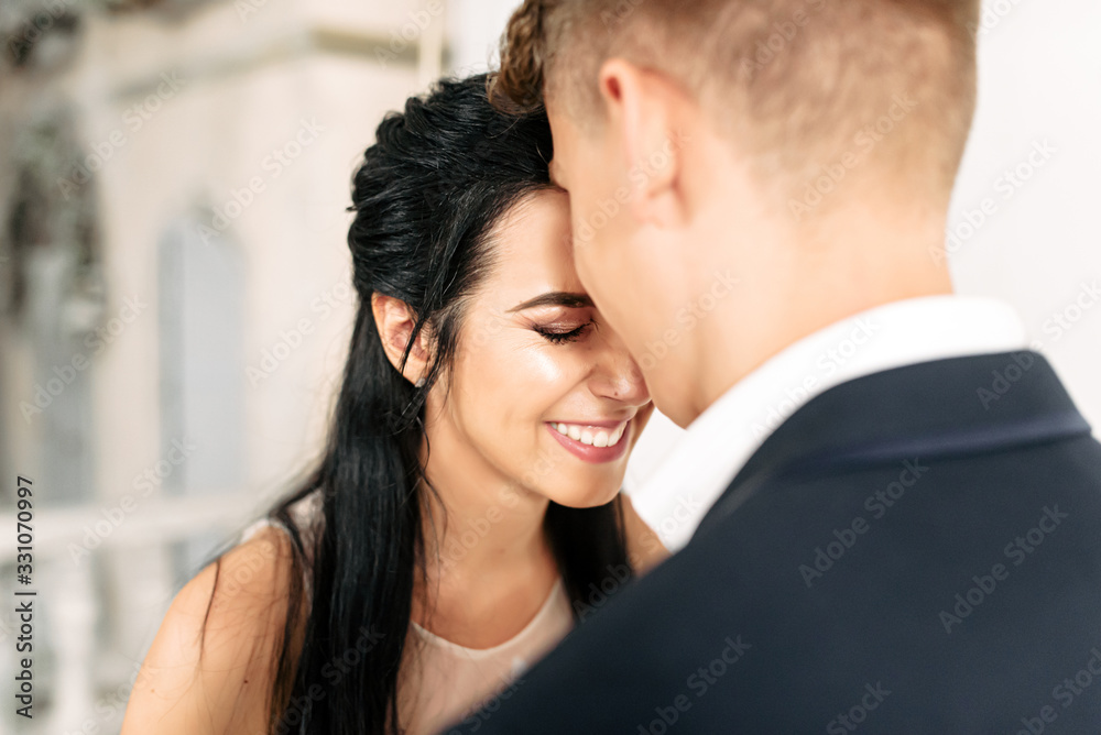 A couple of newlyweds are happy and in love A couple of newlyweds are happy and in love