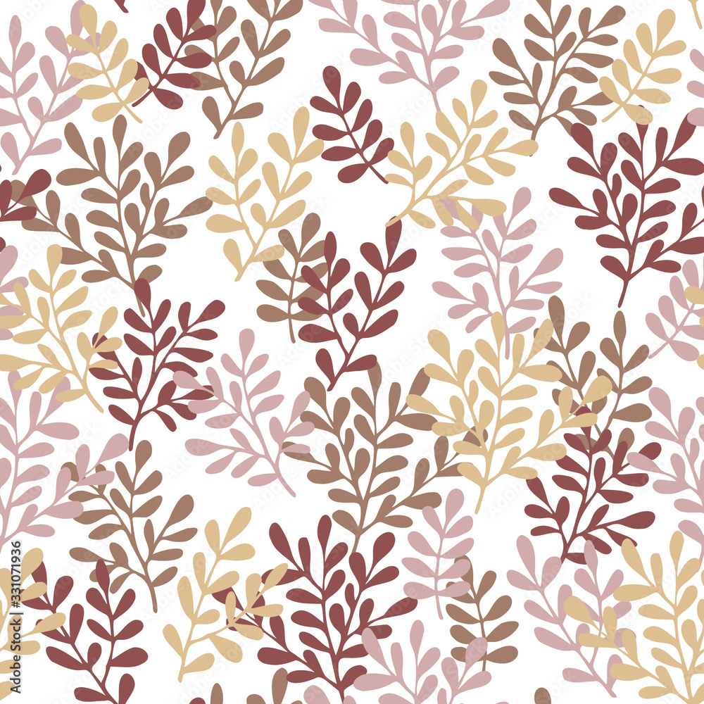 Vector seamless floral pattern with hand drawn small branches. Cute simple  design for wallpaper, fabric, textile, wrapping paper Stock Vector | Adobe  Stock