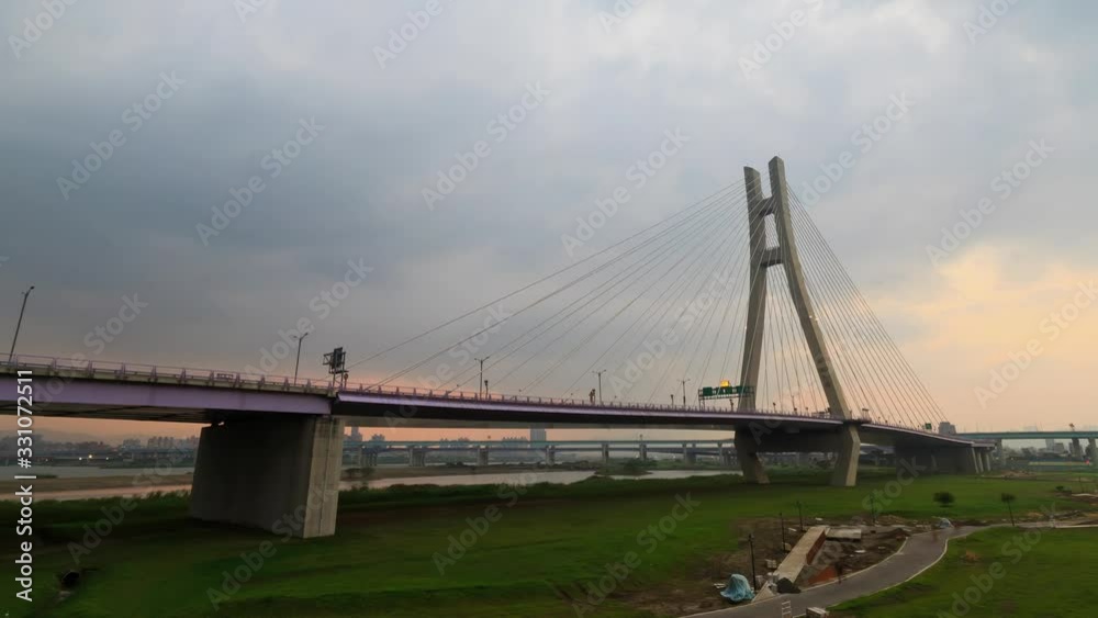 Sunset time lapse of the beautiful New Taipei Expwy