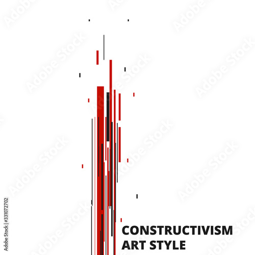 Wallpaper Mural Vector abstract black and red shapes Constructivism Art style design. Geometric figures creates futuristic compostion. Torontodigital.ca