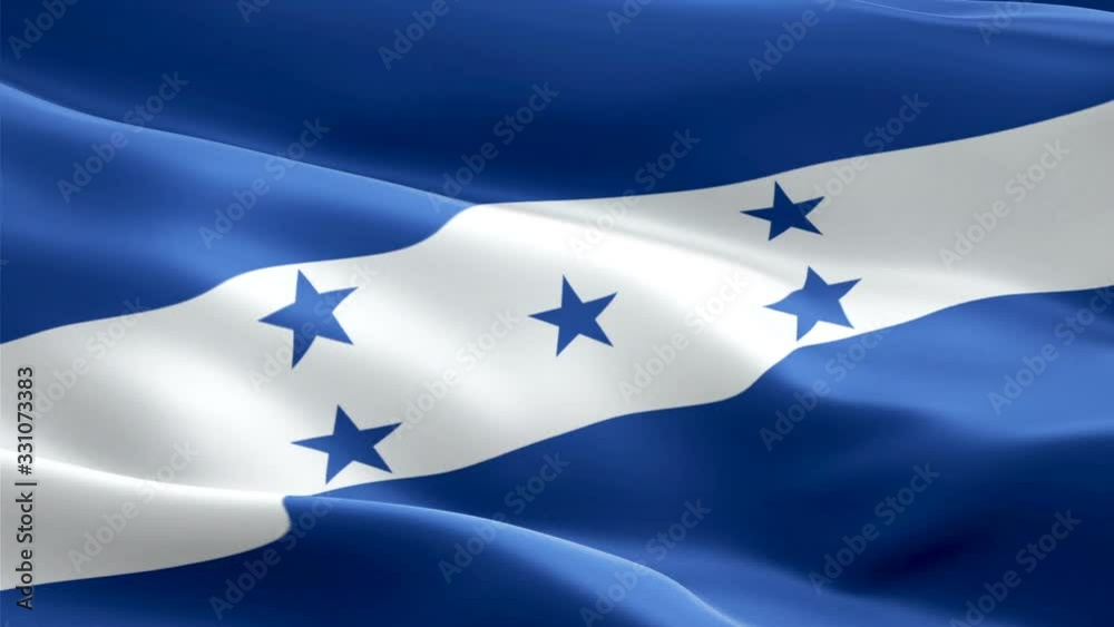Honduras waving flag. National 3d Honduran flag waving. Sign of Honduras seamless loop animation. Honduran flag HD resolution Background. Honduras flag Closeup 1080p Full HD video for presentation