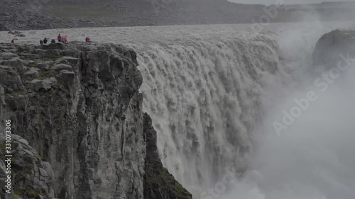 The Dettifoss waterfall in Eastern Iceland in the summer.