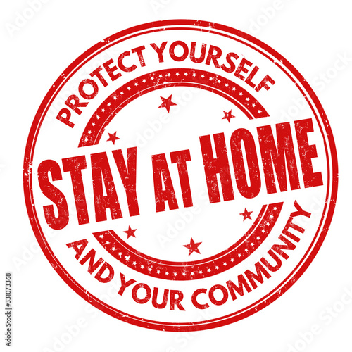 Plakat Stay at home sign or stamp