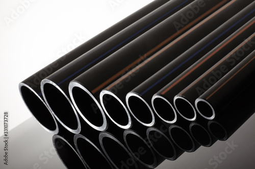 Polyethylene tubes of different diameters for water and gas. Pipeline transportation equipment. Production of polypropylene pipes.