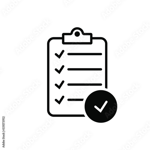 Checklist icon isolated on background. Clipboard line icon. Checklist sign symbol for web site and app design.