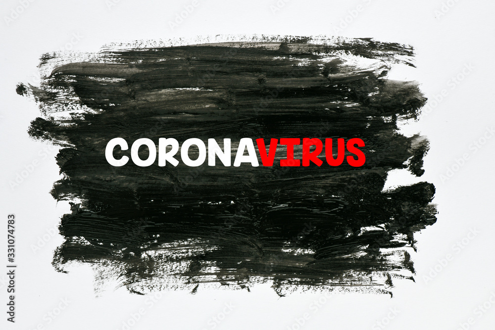 Coronavirus text on chalkboard