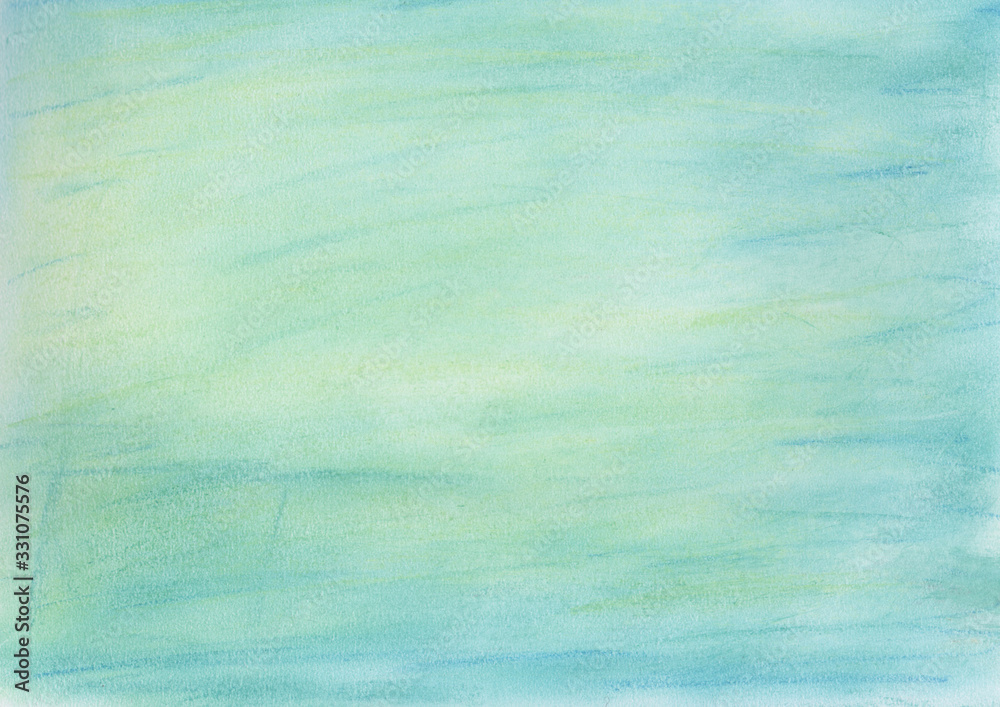 Aquarelle abstract background, textured surface. Soft blue, hand drawn