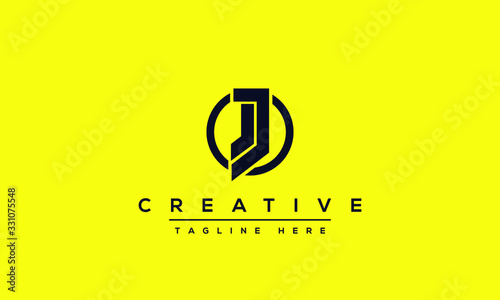 Abstract monogram letter J logo icon design template. Minimalist J JJ creative initial based vector template.