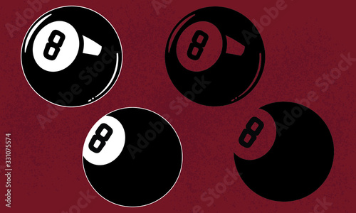  Billiards 8 Ball Vector Icon