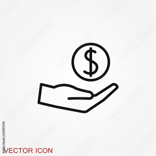 Investments icon. Graph growth graphics vector icon isolated on background