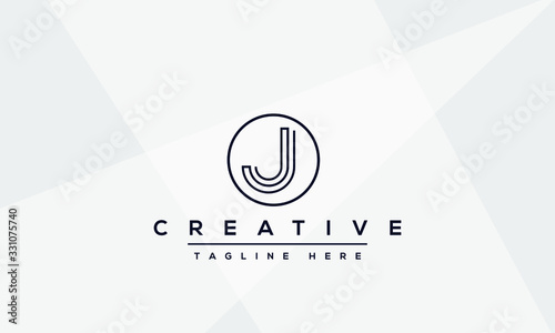 Abstract monogram letter J logo icon design template. Minimalist J JJ creative initial based vector template.