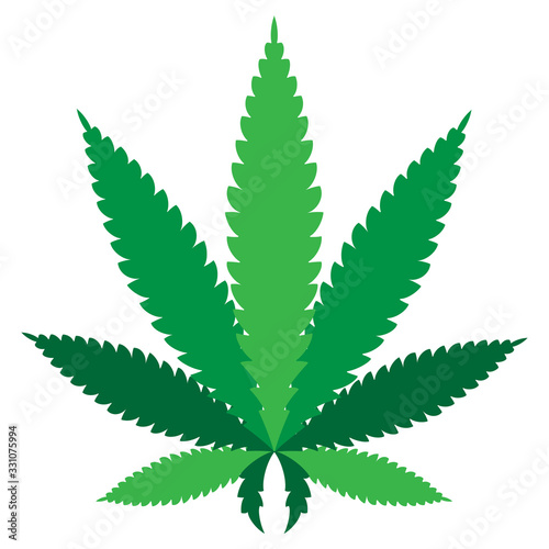 Vector illustration of leaves of marijuana cannabis hemp isolated