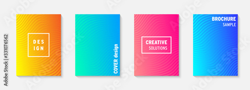 Set of minimal covers vector design. Colorful gradient. Cool modern gradient background design. Cover layout template. Minimal poster template. Modern abstract vector illustration. Geometric poster.